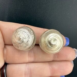 Vintage Clip On Earrings Murano Glass Brushed